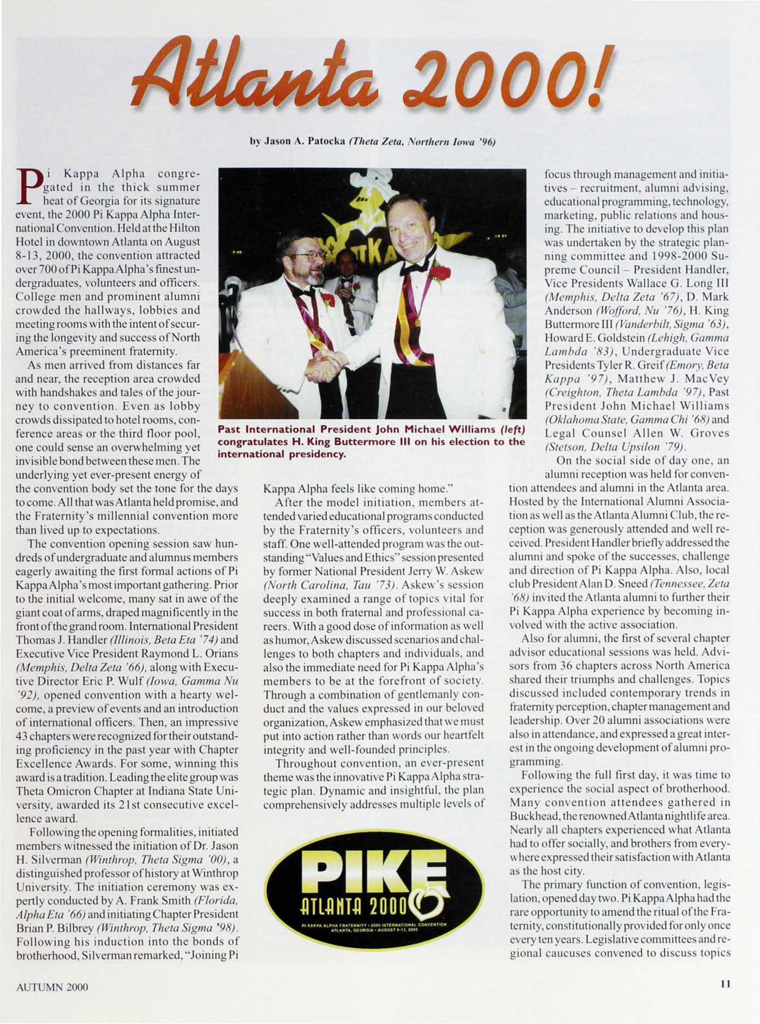 Atlanta 2000 !, Autumn 2000